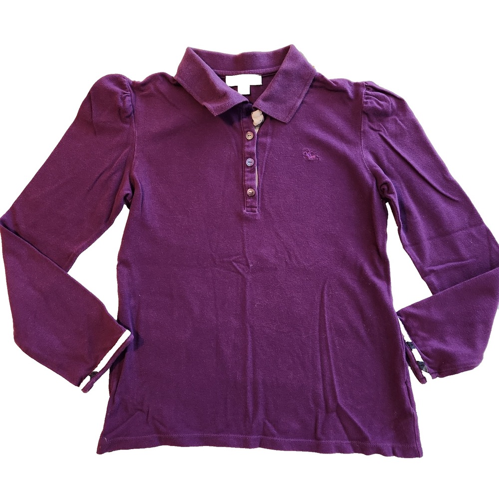 Burberry Purple Collared Long Sleeve with Button - Size: 10‎ Y (138cm)